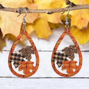 1 Pair Women's Wooden Drop Earrings Women's Fall Jewelry